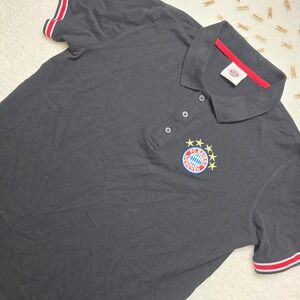 FC Bayern München Polo Shirt Soccer Football Black Crest Jersey‎ Mens Large